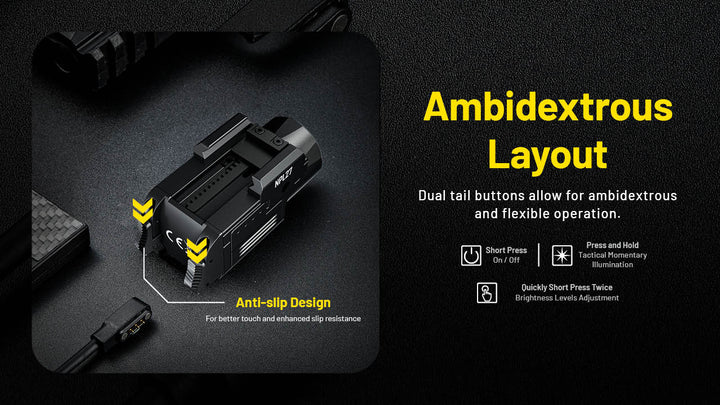 NITECORE Compact Tactical Rechargable Weapon Light (650 Lumens, 410M)