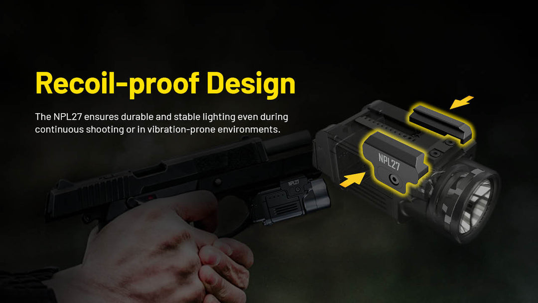 NITECORE Compact Tactical Rechargable Weapon Light (650 Lumens, 410M)