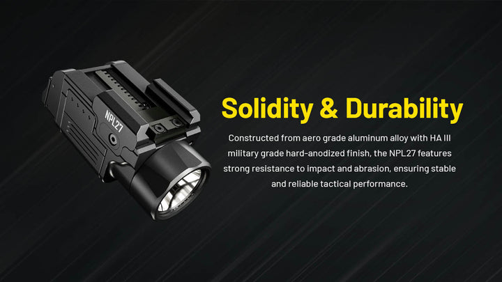 NITECORE Compact Tactical Rechargable Weapon Light (650 Lumens, 410M)