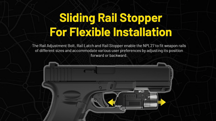 NITECORE Compact Tactical Rechargable Weapon Light (650 Lumens, 410M)