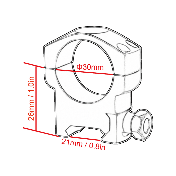 30mm Medium Profile Scope Weaver Rings