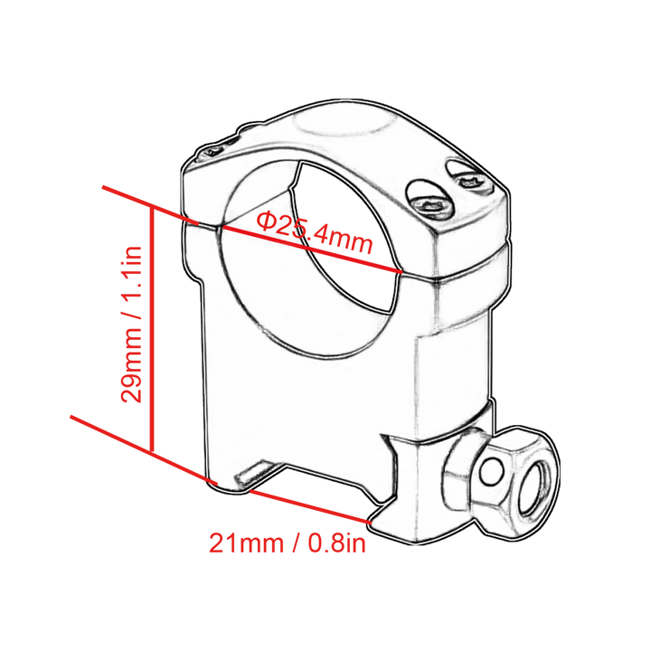 25.4mm 1" High Profile Scope Weaver Rings