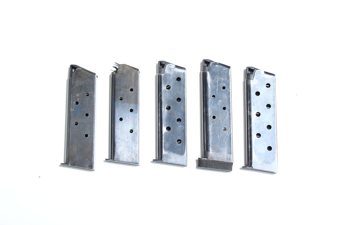 5 Pack Misc 1911 7 Shot 45ACP Stainless Steel Magazine (Used - Good Condition)