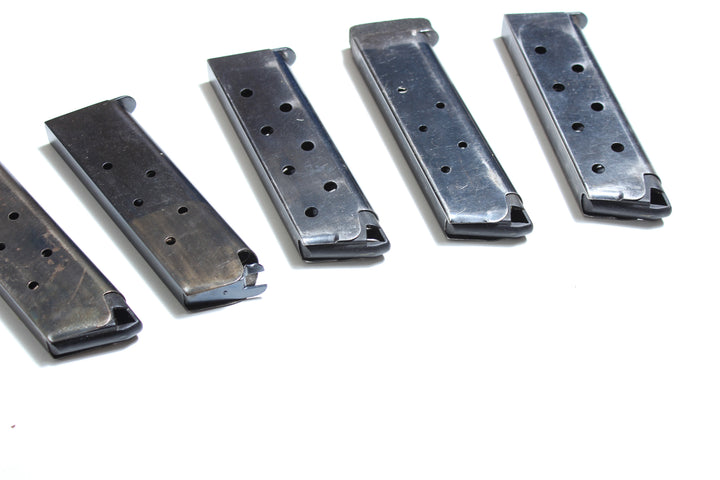 5 Pack Misc 1911 7 Shot 45ACP Stainless Steel Magazine (Used - Good Condition)