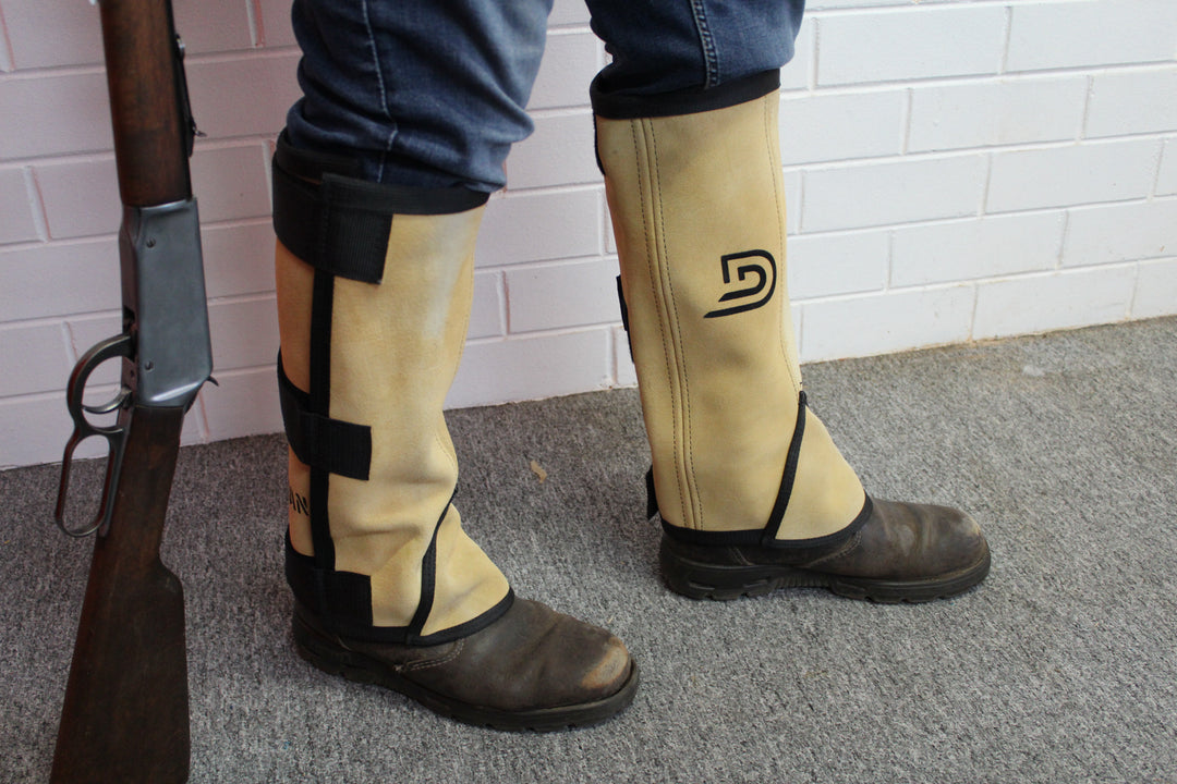 Tan Leather Snake Gaiters