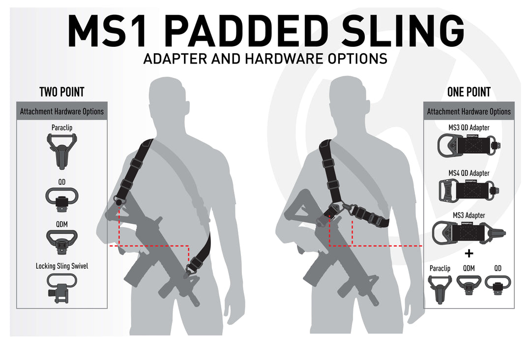 Magpul Sling MS1 MS4 Adapter - Double or Single QD option attachment