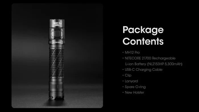NITECORE MH12PRO USB-C Rechargeable Compact Flashlight (3300 lumens 505m)