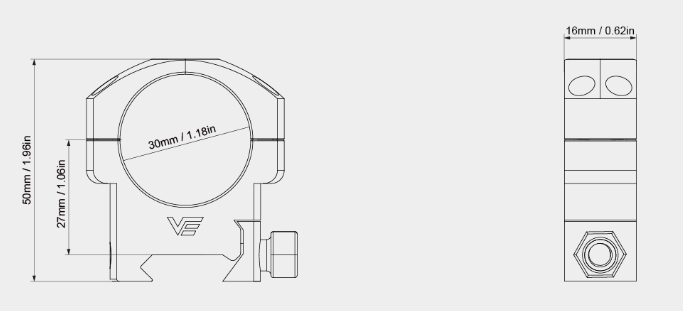 30mm Medium Profile Scope Weaver Rings