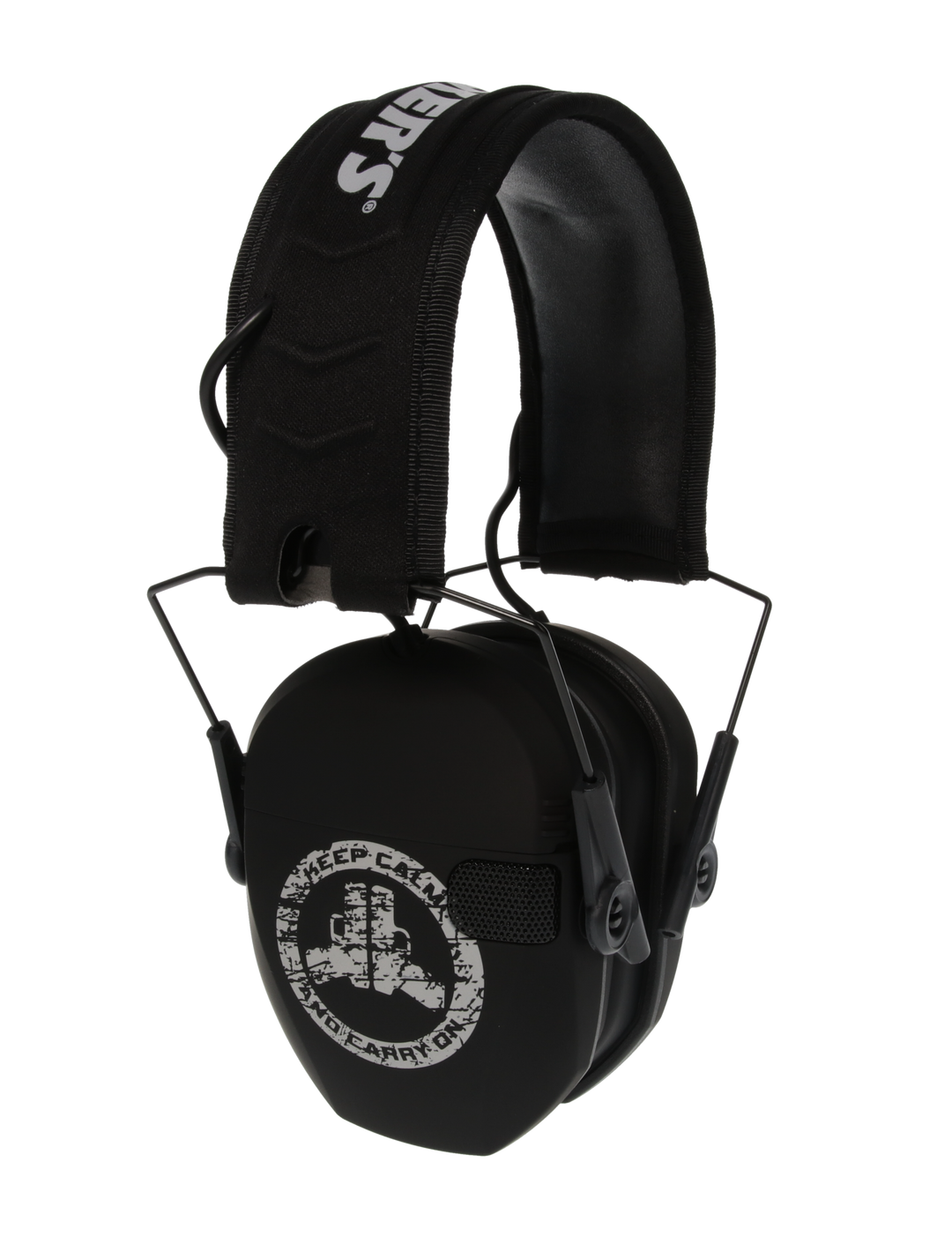 WALKERS FREEDOM SERIES SLIM ELECTRONIC EAR MUFF - BLACK - KEEP CALM