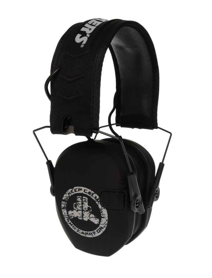 WALKERS FREEDOM SERIES SLIM ELECTRONIC EAR MUFF - BLACK - KEEP CALM