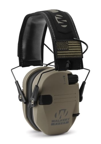 WALKERS RAZOR PATRIOT SERIES SLIM ELECTRONIC EAR MUFF - FDE Colour